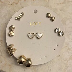 LOFT Gold and Silver Heart Earring Set
